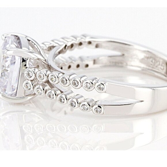 White Cubic Zirconia Rhodium Over Sterling Silver Ring 4.25ctw Size 8 - Picture 3 of 8